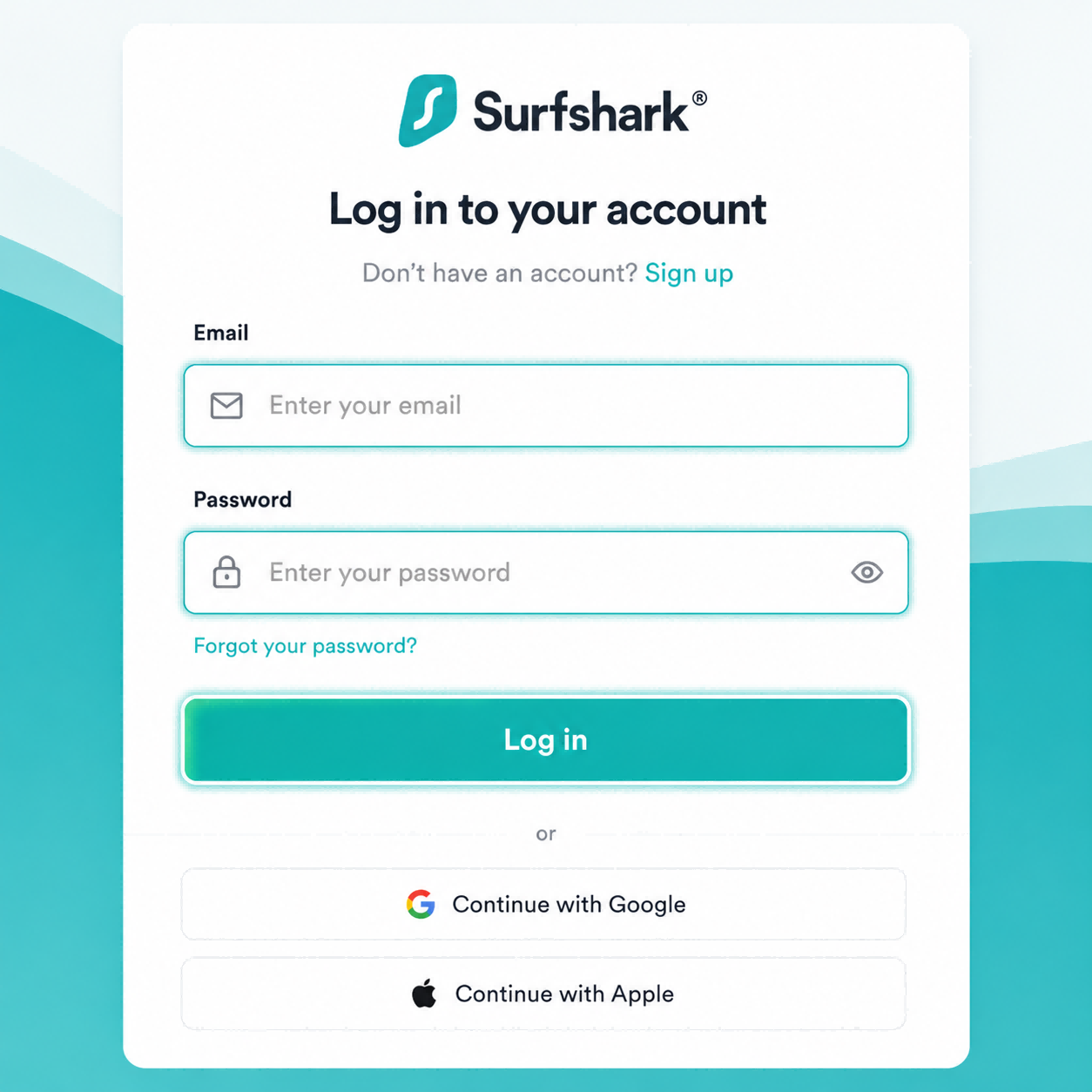 Surfshark login screen �� sign in and verify before your flight